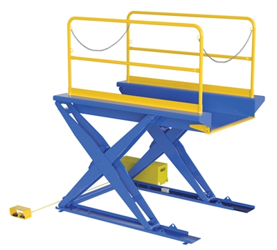 Steel Ground Lift Scissor Table 44 In. x 84 In. 3000 Lb. Capacity 