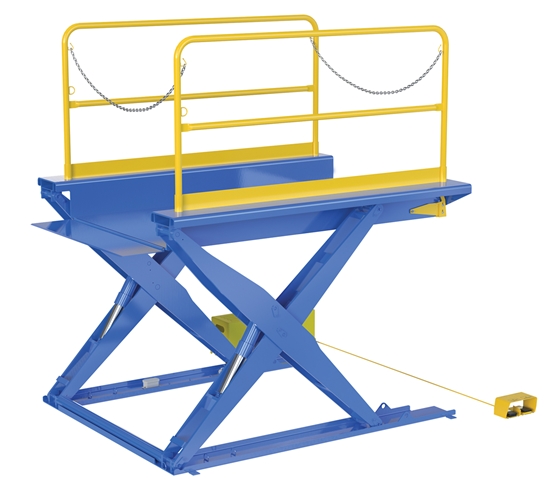 Steel Ground Lift Scissor Table 52 In. x 84 In. 3000 Lb. Capacity