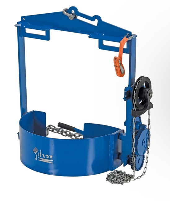 Steel Hoist Mounted Drum Carrier/Rotator 55 Gallon 800 Lb. Capacity