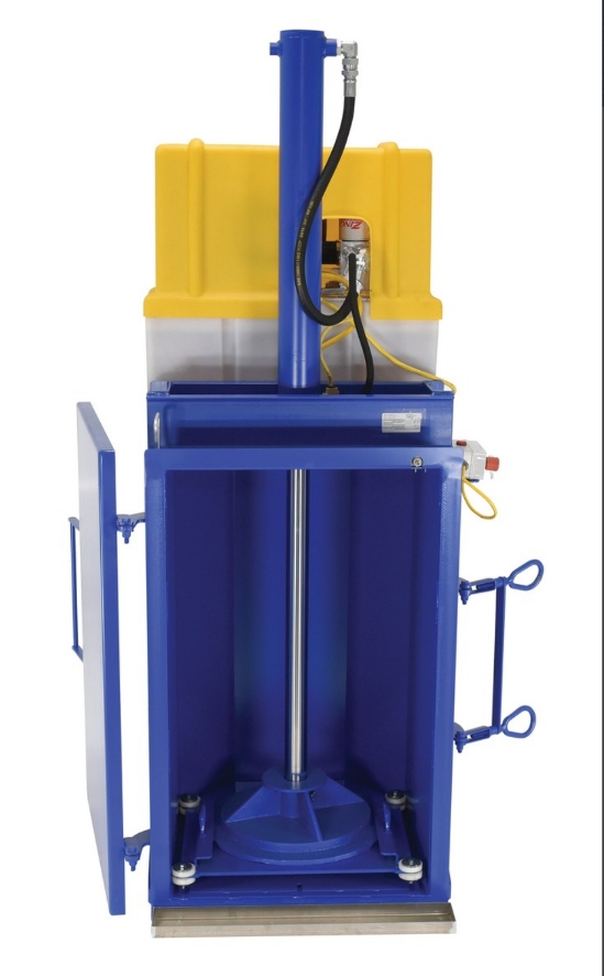 Steel Hydraulic Drum Crusher and Compactor 460 Volt Three Phase 38,000 Lbs. Crushing Force 