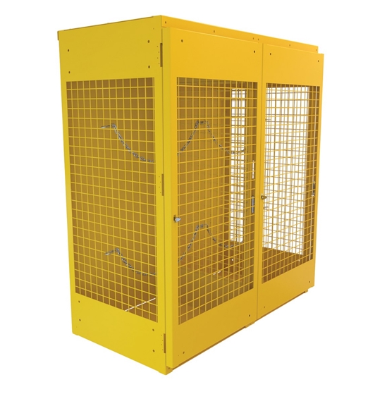 Steel Knockdown Vertical Cylinder Cabinet 32 In. x 60 In. x 68-1/4 In. 10-20 Cylinder Capacity