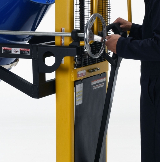 Steel Manual Drum Lifter/Rotator/Transporter 52 In. x 33 In. x 85-7/16 In. 550 Lb. Capacity 