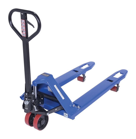 Steel Pallet Truck 48 In. Long 21 In. -27 In. Adjustable Width Forks 4,400 Lb. Capacity