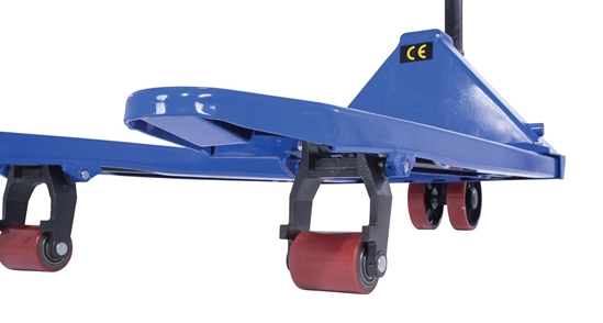 Steel Pallet Truck 48 In. Long 21 In. -27 In. Adjustable Width Forks 4,400 Lb. Capacity