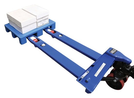 Steel Pallet Truck 48 In. Long 21 In. -27 In. Adjustable Width Forks 4,400 Lb. Capacity