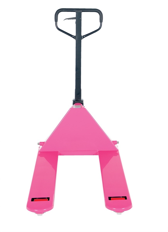 Steel Pallet Truck 63 In.x 27 In. x 48 In. 5500 Lb. Capacity Pink