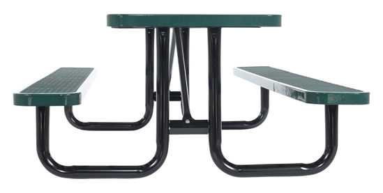 Steel Picnic Table Expanded Metal Rectangle Top 30 In. x 96 In. Green