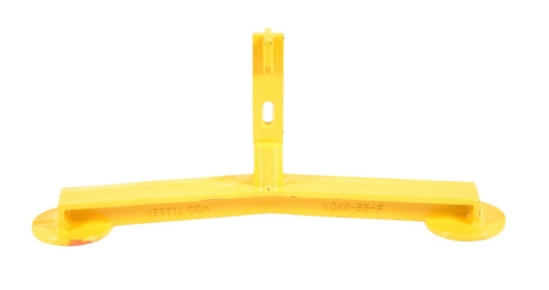 Steel Pipe Railing Barricade Base with Feet Yellow