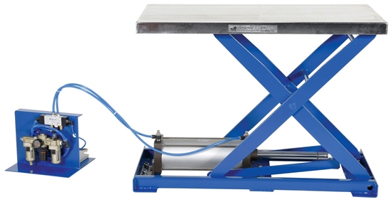 Steel Pneumatic Scissor Lift Table 39-1/2 In. x 19-3/4 In. x 29-1/2 In. 200 Lb. Capacity