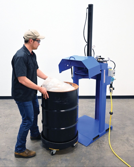 Steel Pneumatic Trash Compactor 55 Gallon 68 PSI Compaction Force