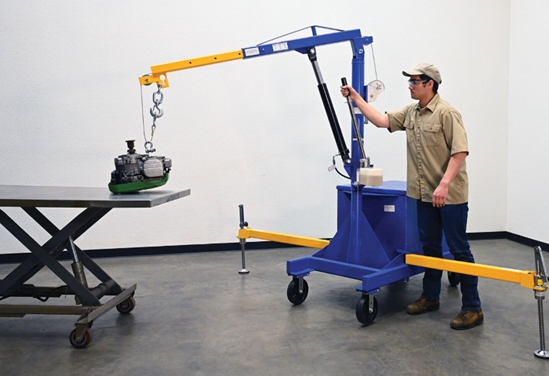 Steel Portable Cantilever Hoist 113-3/8 In. x 35-11/16 In. x 89 In. 2000 Lb. Capacity