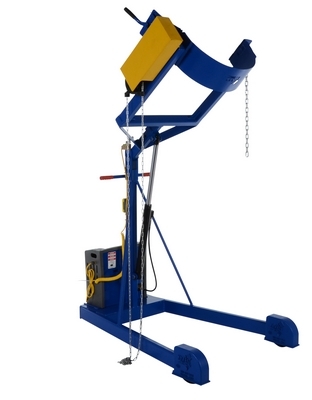 Steel Portable DC Powered Hydraulic Drum Carrier, Rotator and Boom 71-1/4 In. Lift Height 800 Lb. Capacity 