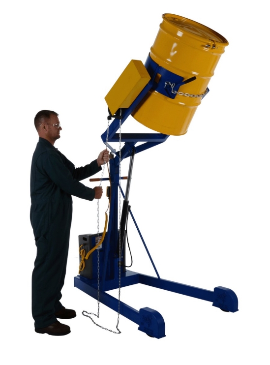 Steel Portable DC Powered Hydraulic Drum Carrier, Rotator and Boom 71-1/4 In. Lift Height 800 Lb. Capacity 