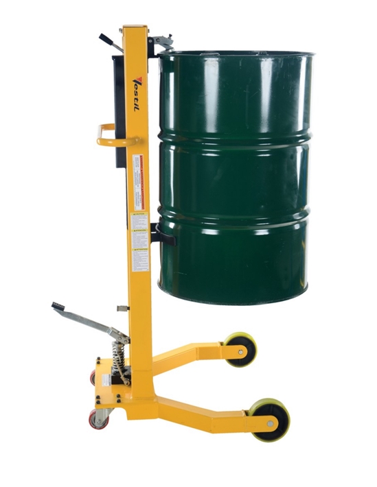 Steel Portable Drum Jack Accepts 55 Gallon Steel and Fiber Drums 500 Lb. Capacity