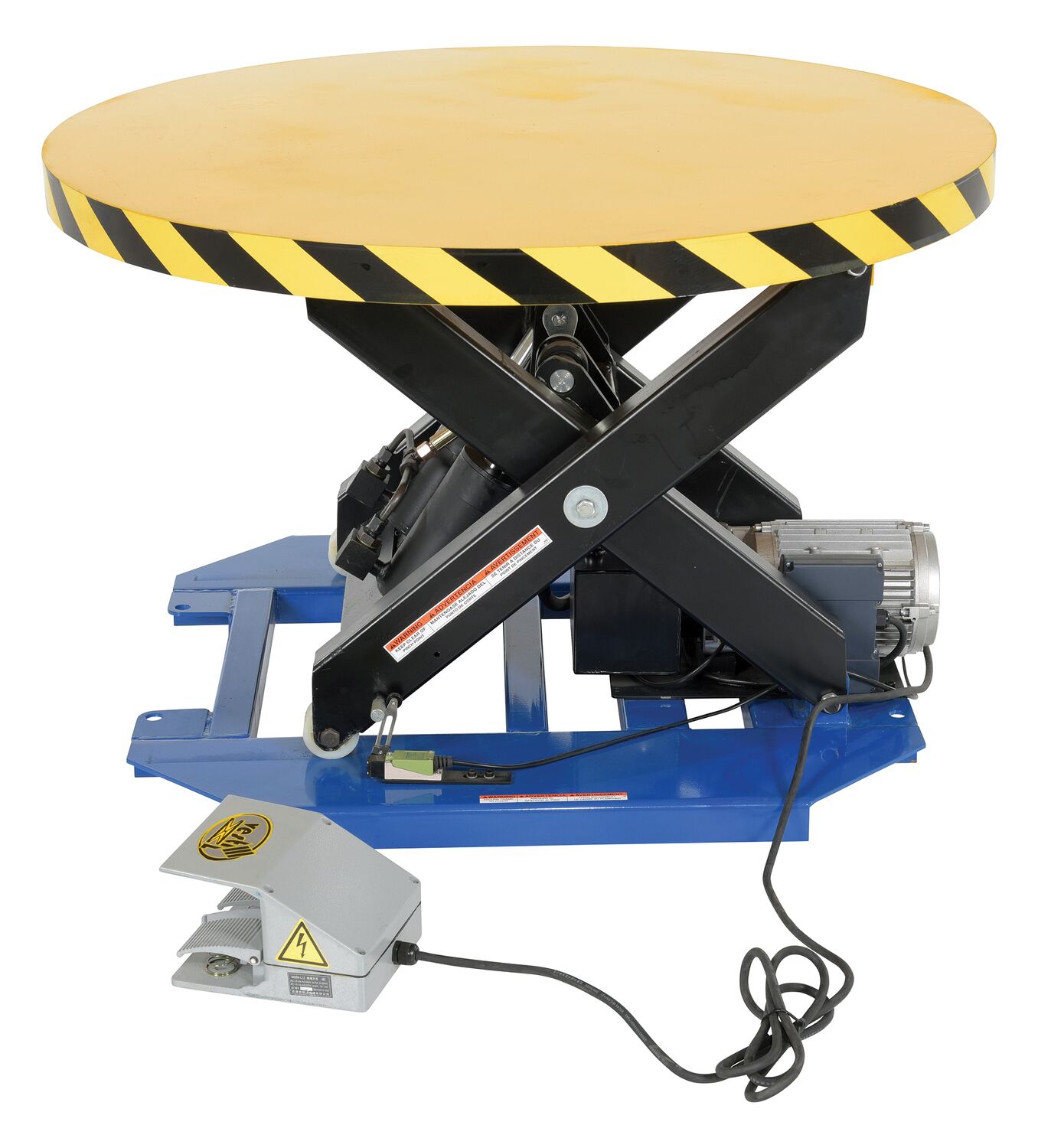 Steel Powered Lift Table with Manual Rotation 4000 Lb. Capacity 