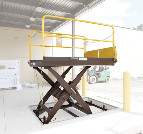 Steel Premium Truck Scissor Dock Lift 6 Ft x 10 Ft 10,000 Lb. Capacity 