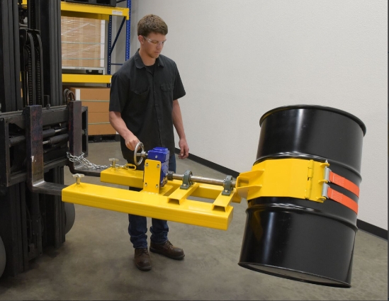 Steel Right Angle Drum Rotator Fits 55 Gallon Steel, Plastic, or Fiber Drums 1,200 Lb. Capacity 