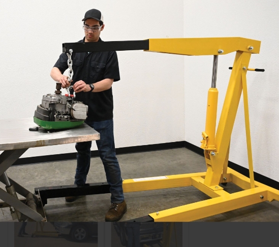 Steel Shop Crane Engine Hoist with Telescopic Legs 6000 Lb. Capacity