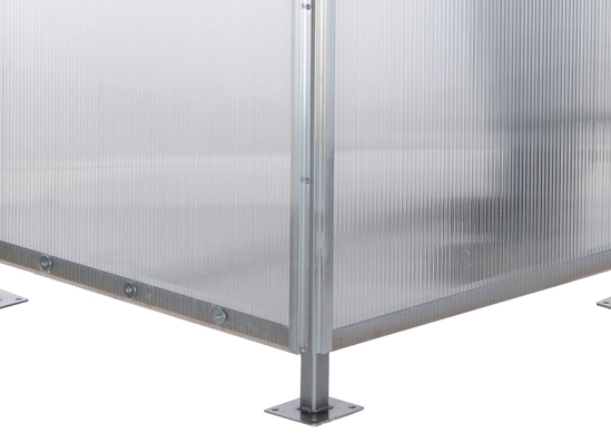 Steel Smoking Shelter Bus Stop 3-4 Person Capacity Silver