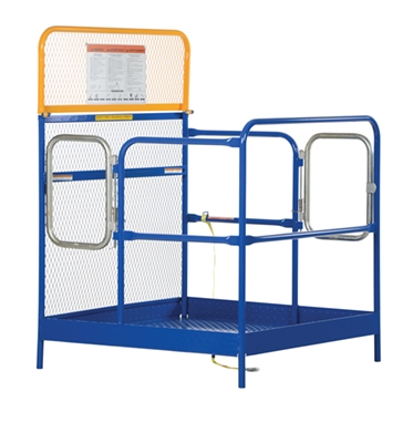Steel Work Platform With 2 Door Entry 48 In. x 48 In. 1,000 Lb. Capacity Blue