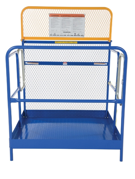 Steel Work Platform With 2 Door Entry 48 In. x 48 In. 1,000 Lb. Capacity Blue