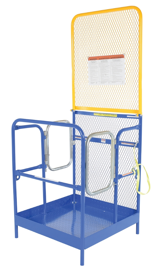 Steel Work Platform With 2 Door Entry and 84 In. Expanded Back 36 In. x 36 In. 1,000 Lb. Capacity