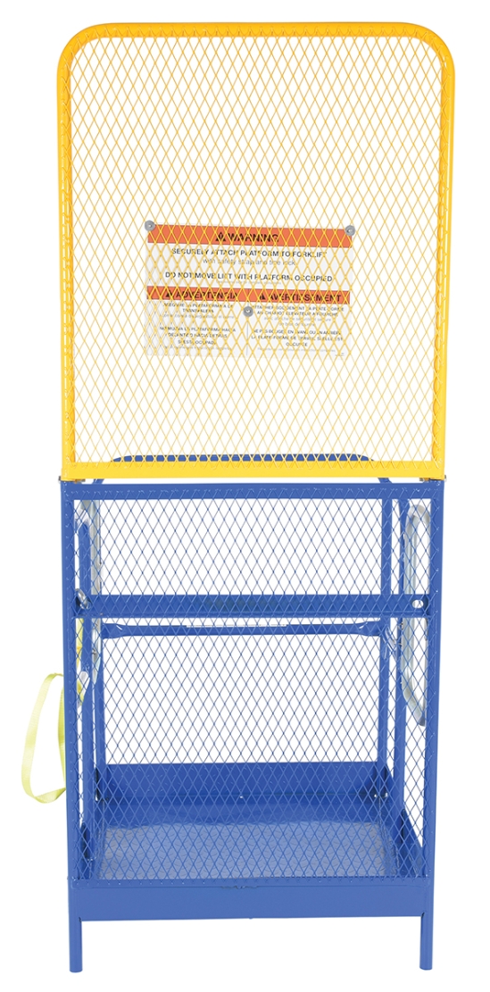 Steel Work Platform With 2 Door Entry and 84 In. Expanded Back 36 In. x 36 In. 1,000 Lb. Capacity