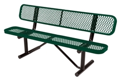 Steel Bench Expanded Metal 96 In. Green