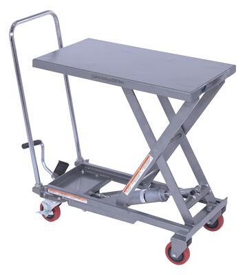 Aluminum Hydraulic Elevating Cart with Foot Pump 15-3/4 In. x 27 In. 220 Lb. Capacity 