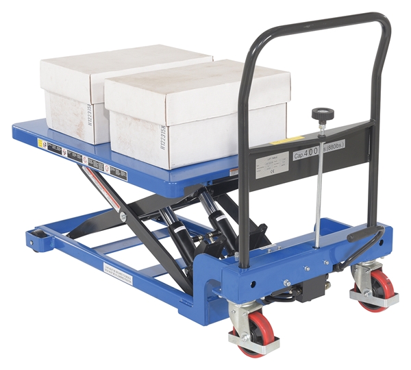 Steel Low Profile Scissor Carts with Auto Shift 23-5/8 In. x 35-1/2 In. 900 Lb. Capacity 