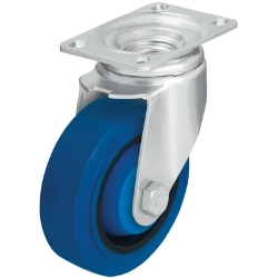 Elastic Rubber Swivel Caster 5 In. Diameter x 1 In. Width 400 Lb. Capacity