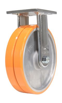 Sirius Polyurethane Dual Rigid Caster 8 In. Diameter x 2 In. Width 2000 Lb. Capacity