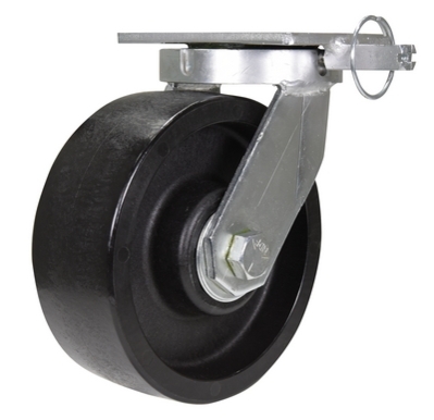 Glass Filled Nylon Swivel With 4-Position Lock Caster 8 In. Diameter x 3 In. Width 3500 Lb. Capacity
