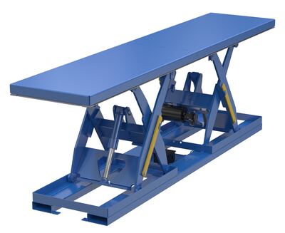 Steel Electric Hydraulic Tandem Lift Table 30 In. x 144 In. 2000 Lb. Capacity 