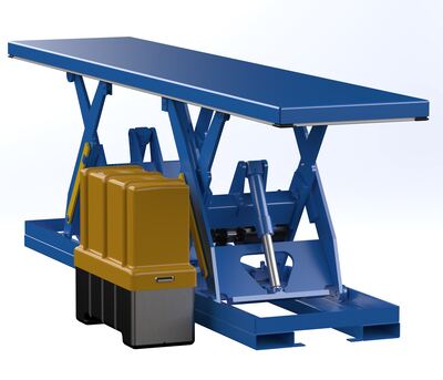 Steel Electric Hydraulic Tandem Lift Table 30 In. x 144 In. 4000 Lb. Capacity