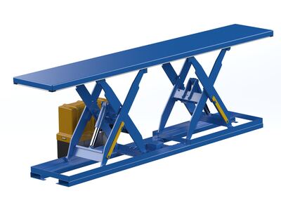  Steel Electric Hydraulic Tandem Lift Table 30 In. x 180 In. 4000 Lb. Capacity