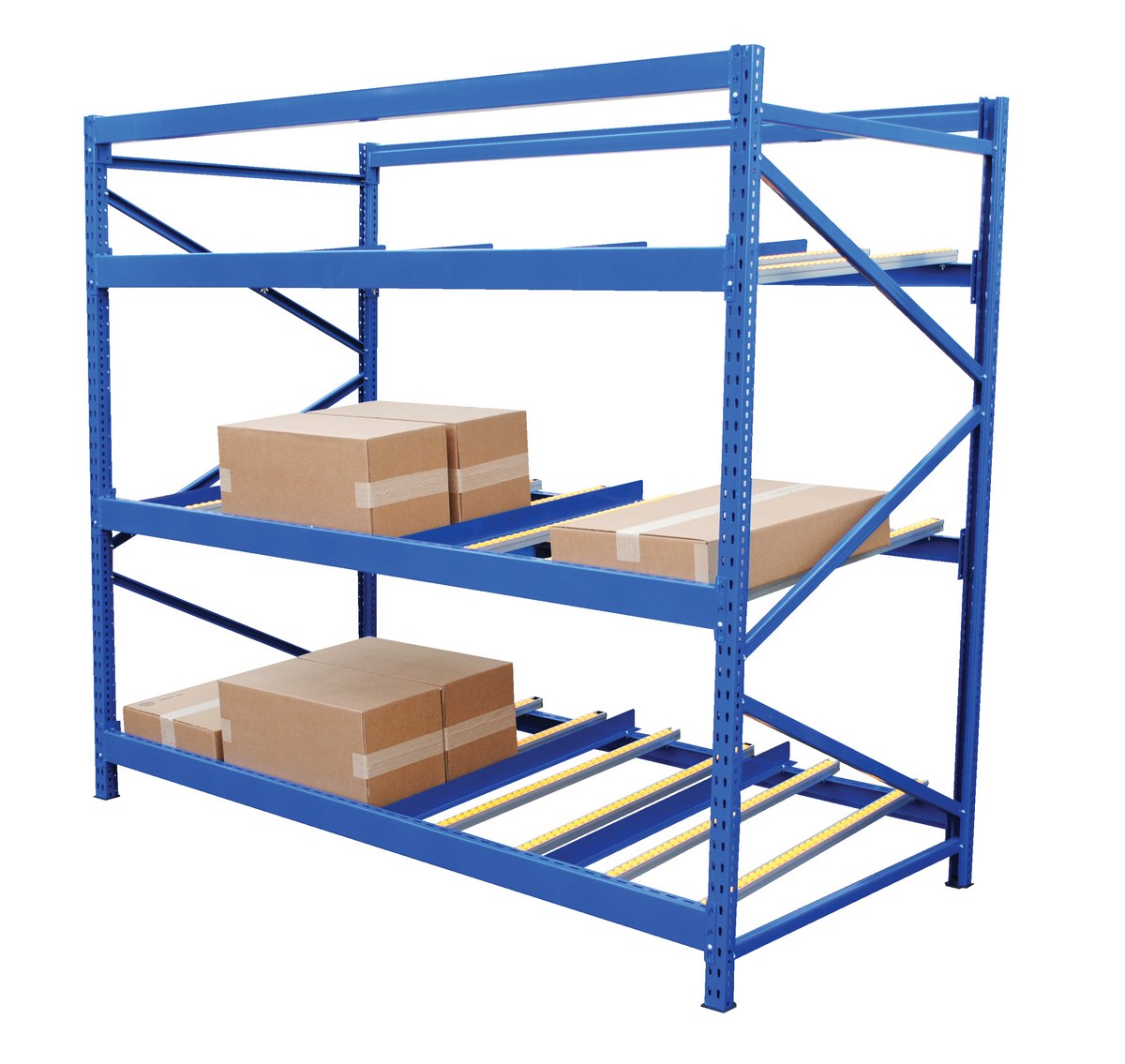 Steel Carton Flow Rack 3 Ft. Length 3 Level 1,000 Lb. Capacity