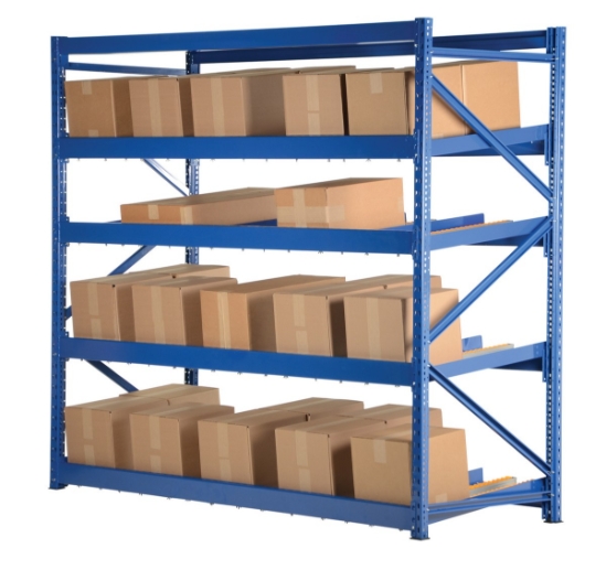 Steel Carton Flow Rack 3 Ft. Length 4 Level 1,000 Lb. Capacity 