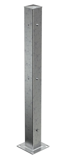 Galvanized Steel Bolt On Tubular Guard Rail Post 2 Ribbed 60 In. Length