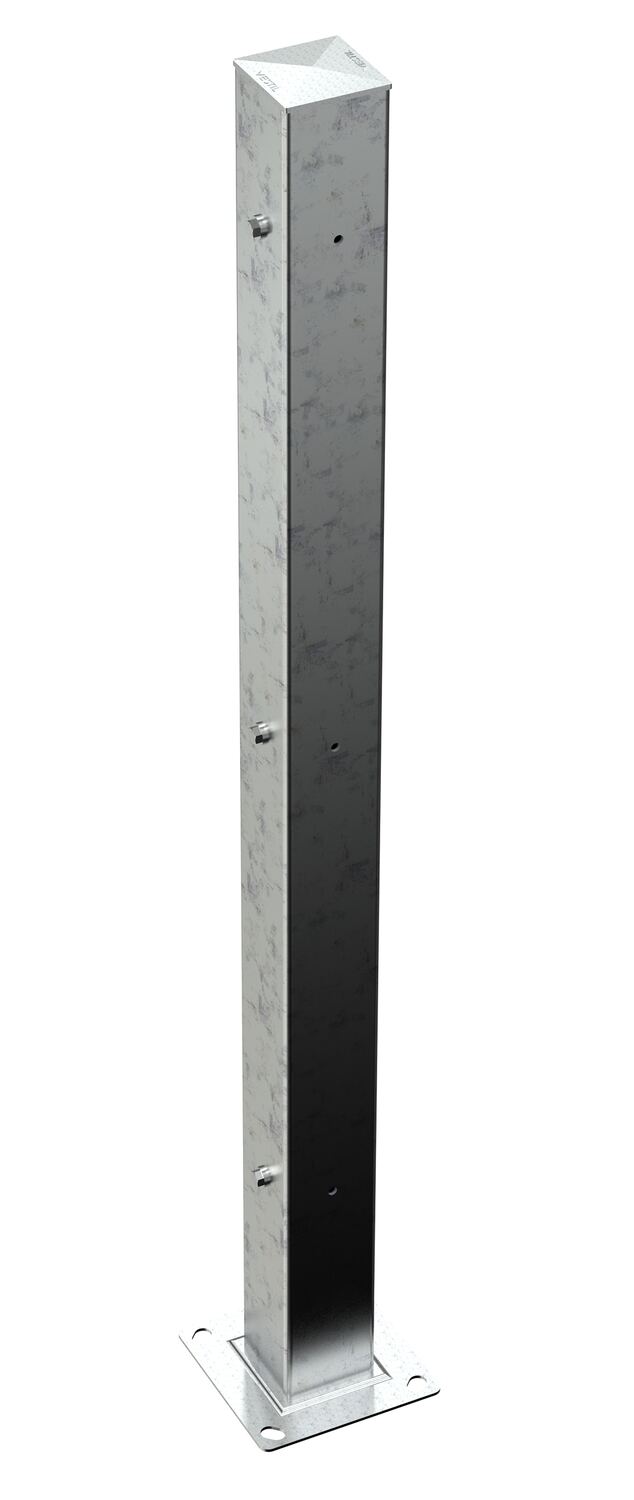 Galvanized Steel Bolt On Tubular Guard Rail Post 72 In. Length 