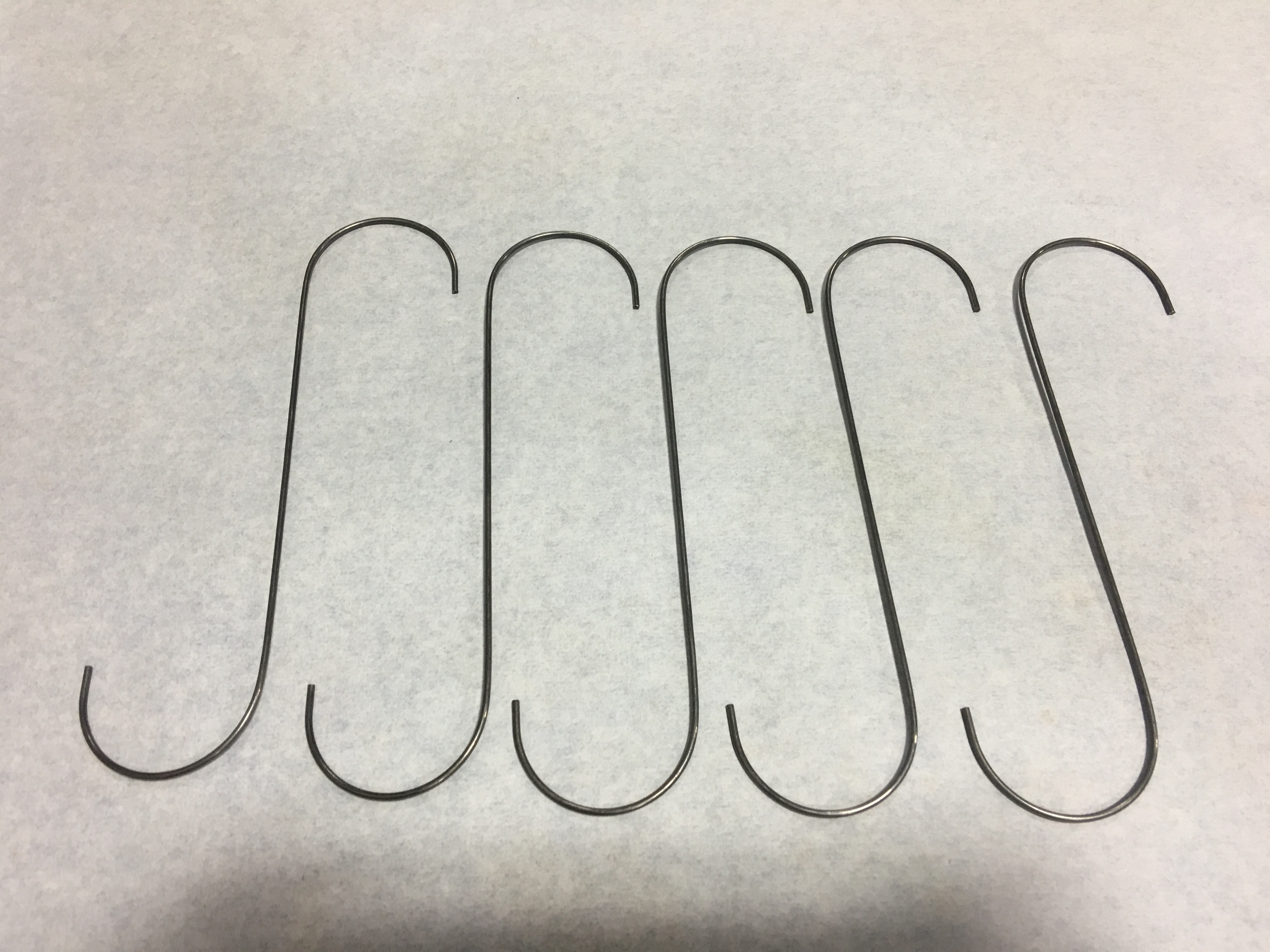 8" .120 Wire "S" Hooks,, coating, Hanging, Painting, powder Supplies, Powder Coating