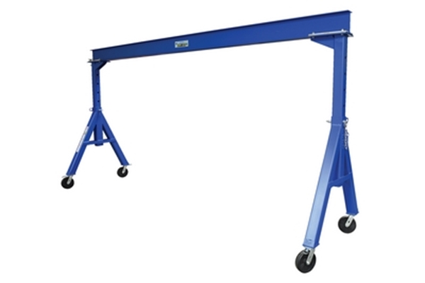 Steel Adjustable Height Gantry Crane with Phenolic Casters 15 Ft.Wide x 10 Ft. Max Usable Height 6,000 Lb. Capacity