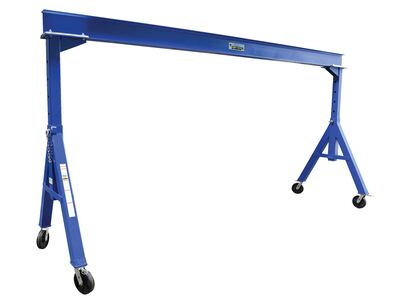 Steel Adjustable Height Gantry Crane with Phenolic Casters 20 Ft.Wide x 12 Ft. Max Usable Height 4,000 Lb. Capacity