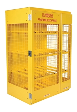 Steel Horizontal Cylinder Cabinet 32 In. x 45 In. x 68-1/4 In. 12 Cylinder Capacity Cylinder Safety Cage, Safety Storage Cage, Propane Storage Forklift Propane Storage, Fork Truck Gas Cylinder StorageOSA, CSA, Steel Horizontal Cylinder Cabinet 32 In. x 45 In. x 68-1/4 In. 12 Cylinder Capacity