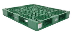 High Density Polyethylene Pallet 39-1/2 In. x 47-3/8 In. x 6 In. 8000 Lb. Capacity Green