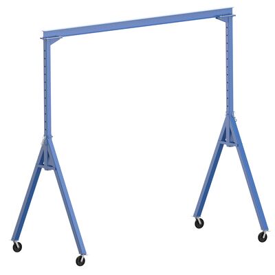 Steel Adjustable Height Gantry Crane with Glass Filled Nylon Casters 20 Ft.Wide x 12 Ft. Max Usable Height 2,000 Lb. Capacity