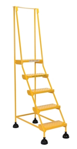 Steel Commercial Spring Loaded Ladders 58 Degree 5 Perforated 16 In. Step Width 500 Lb. Capacity 