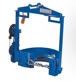 Steel Hoist Mounted Drum Carrier/Rotator 55 Gallon 800 Lb. Capacity