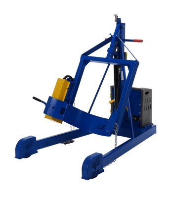 Steel Portable DC Powered Hydraulic Drum Carrier, Rotator and Boom 59-11/16 In. Lift Height 800 Lb. Capacity