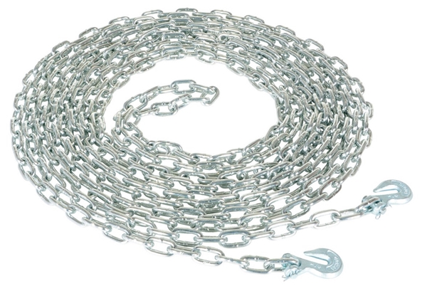 Steel Chain with Grab Hook 40 Ft. Length 1/4 In. Chain 6000 Lb. Pulling Capacity